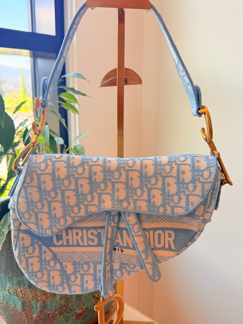 Rare - Dior Baby Blue Monogram - Saddle Shoulder Bag